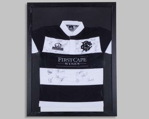 An autographed Barbarian replica shirt
