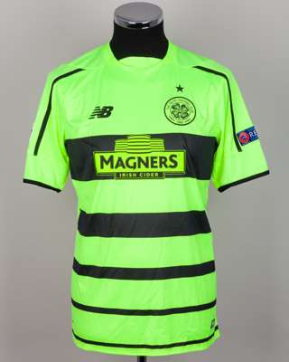 James Forrest green No.49 Celtic v. Malmo Champions League short-sleeved shirt, 2015-16