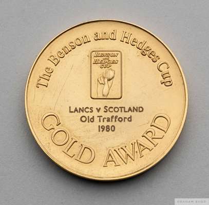David Lloyd yellow-metal The Benson & Hedges Cup medal
 the obverse inscribed The Benson & Hedges Cup, the reverse inscribed The Benson and Hedges Cup