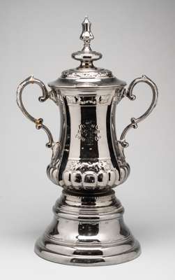 A superb full-size Portmeirion ceramic replica of the Football Association Challenge Cup circa 1980,
 modelled by Fred Hackney of Brunswick Ceramics S