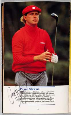 Golf Open Championship programme 1988 superbly autographed throughout by 50 players mainly to full page player photo-profiles,
 inc: Payne Stewart, Be