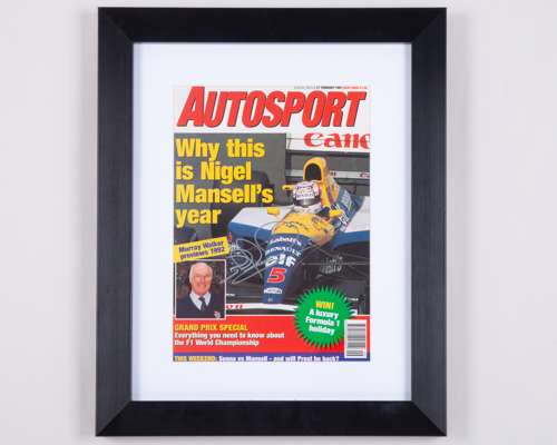 Nigel Mansell Signed 1992 Autosport Framed Magazine