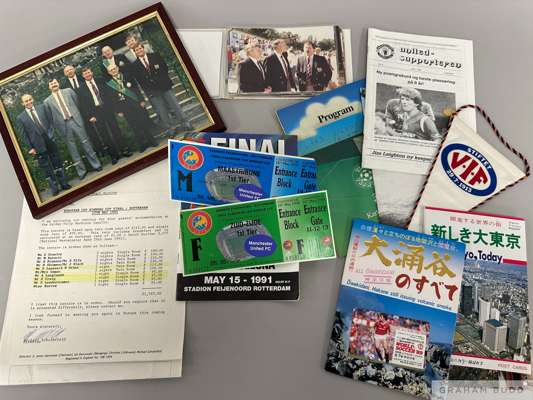 Four files of Manchester United ephemera dating between 1988 and 1991,
 originally owned by Manchester United Club Director Nigel Burrows, relating to