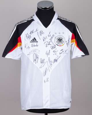 A white Germany squad signed short-sleeved shirt, 2005-06