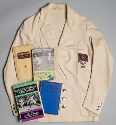 Collection of tennis memorabilia relating to Phyllis Covell, circa 1920s,
 comprising white/cream Great Britain Wightman Cup captain's blazer, 1929, w