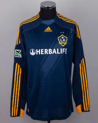David Beckham blue No.23 LA Galaxy long-sleeved shirt