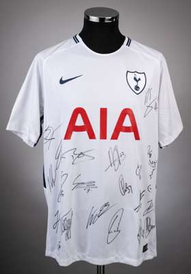 A white 2017-2018 Tottenham Hotspur multi-signed football jersey, 
 with certificate of authenticity (2)