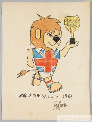 An original artwork of the 1966 World Cup mascot World Cup Willie