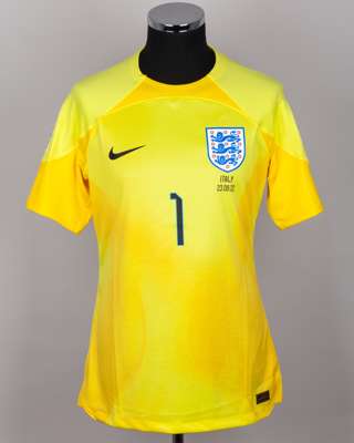 Nick Pope yellow No.1 England v. Italy goalkeeper shirt, 2022