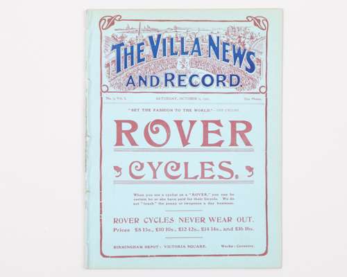 Aston Villa v. Halesowen, match programme, 6th October 1906