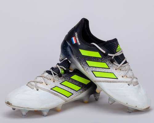 Jasper Cillessen white and black Adidas football boots, 2017-18