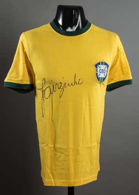 Jairzinho signed Brazil 1970 World Cup retro jersey, sold with a COA issued by Allstars (2)
