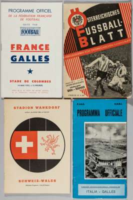 Wales away programmes, 1949-65,
 includes at Switzerland 26th May 1949; at France 14th May 1953; at Austria 9th May 1954 and at Italy 1st May 1965, go