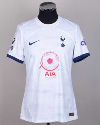 Micky Van de Ven white and blue No.37 Tottenham Hotspur match issued shirt, 2024