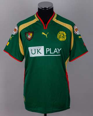 Lauren autographed green and yellow No.2 Cameroon short-sleeved shirt