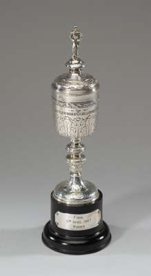 Littlewoods Challenge Cup winner's trophy awarded to Perry Groves of Arsenal FC in season 1986-87,
 in the form of a silver-plate miniature of the com