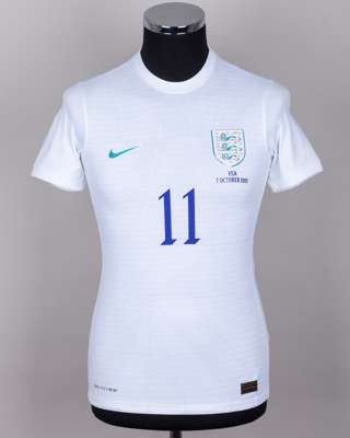Chloe Kelly white No.11 England v. USA women's short-sleeved shirt, 2022