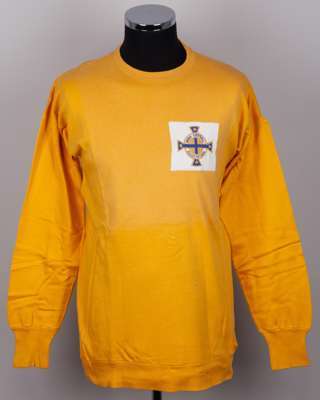 Harry Gregg yellow No.1 Northern Ireland 1958 World Cup match worn shirt