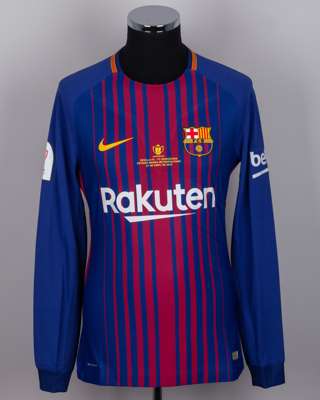 Ousmane Dembele garnet and blue No.11 Barcelona v. Sevilla Copa Del Rey Final shirt, 2018