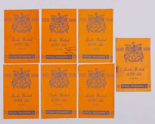 Seven Leeds United home match programmes, 1953