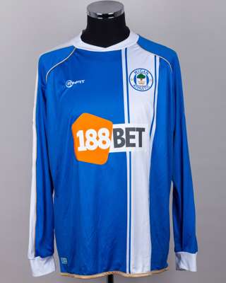 Emmerson Boyce blue No.17 Wigan Athletic v. Tottenham Hotspur match worn shirt, 2011