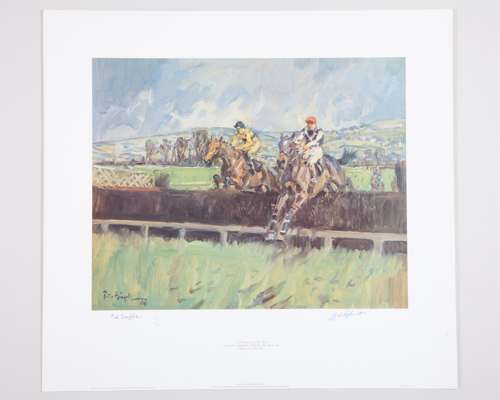 Pat Taaffe and Willie Robinson double-signed print featuring Arkle and Mill House