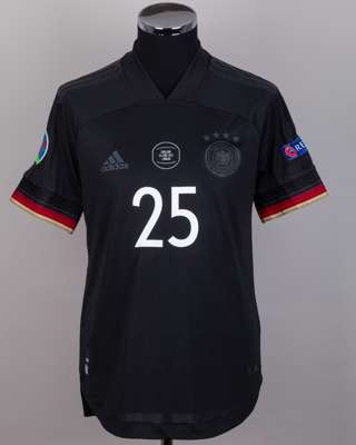 Thomas Muller black No.25 Germany v. England match issued short-sleeved shirt, 2021