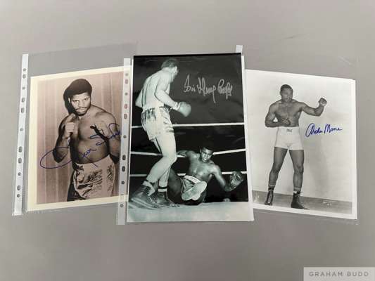 Unique boxing collection of autographed b&w photographs, 1950s onwards,
 10 x 8in., or larger, all signed boldly in ink, many of the great World Champ