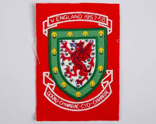 A Wales v. England international shirt badge, 1957-58