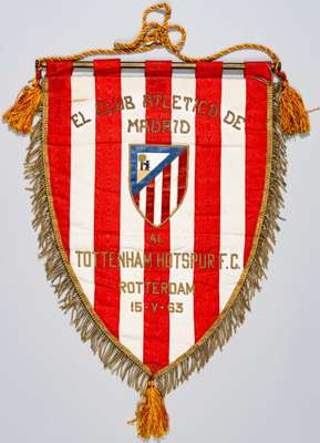 1963 European Cup Winners' Cup Final match pennant exchanged by the Atletico Madrid captain with Tottenham Hotspur's Danny Blanchflower prior to kick-