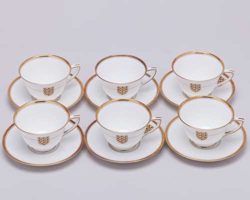 A Royal Worcester Football Association six piece Viceroy tea set