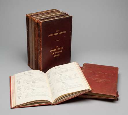 A rare full set of eight "The Football League, The Competitions of Seasons 1931-32 to 1938-39" compiled by W M Johnston,
 1931-32 being a signed prese