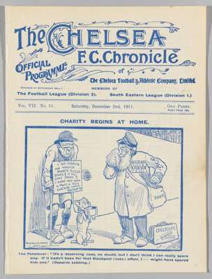Chelsea v Glossop programme 2nd December 1911,
 ex-bound volume