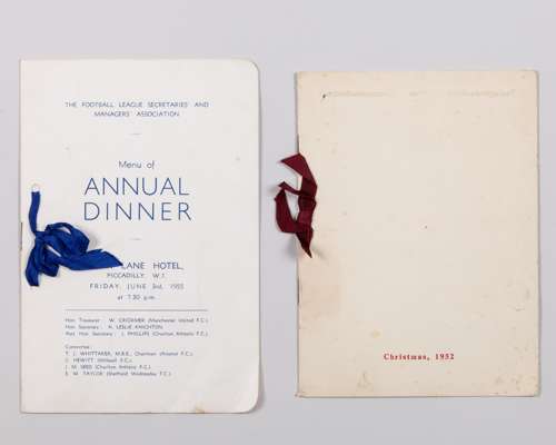 Jack Rowley a F.A. Christmas card from Walter Winterbottom, 1952