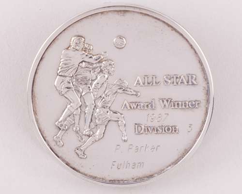 Paul Parker white-metal PFA All Star medal, 1987