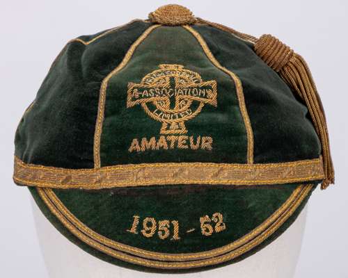 Harry Gregg green blue Northern Ireland Amateur International cap, 1951-52