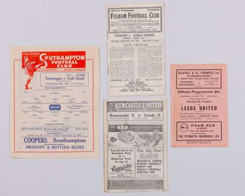 Four Leeds United away match programmes, 1947