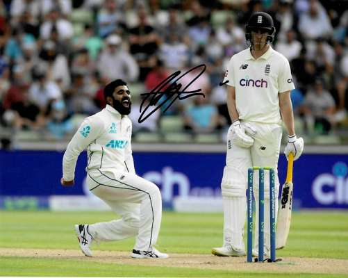 New Zealand 2022 Cricket team tour of UK, individually signed 8 by 10in. Cricket photographs,
 including Kane Williamson (Captain), Daryl Mitchell, To