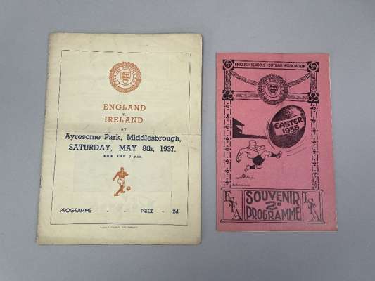 An England v. Ireland, English Schools Football Association, match programme, 22/4/35, match played at Anfield and England v. Ireland, English Schools