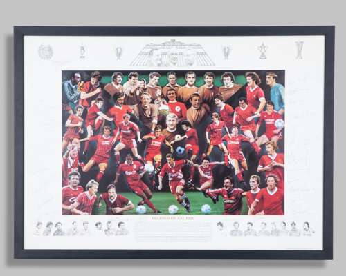 A Legends of Anfield by The Sporting Print Company Limited autographed print