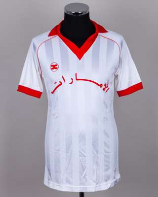 White and red No.13 United Arab Emirates short-sleeved shirt, 1980s