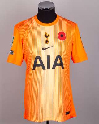 Guglielmo Vicario orange No.1 Tottenham Hotspur ‘Poppy’ goalkeeper shirt, 2024-25