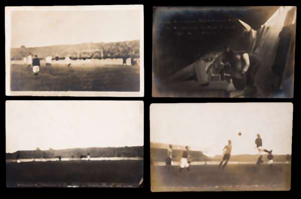 A group of four Woolwich Arsenal postcards, three match-action subjects at Plumstead v Bristol City (F.A. Cup) 4.2.1905, Everton 22.4.1905 & Sunderlan