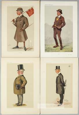 Vanity Fair "Turf Devotees" supplements, circa 1869-1914,
 comprising approximately 47 prints featuring characters from the racing world, each with we