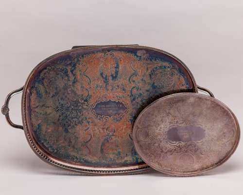 Gary Sprake a white-metal 1972 F.A.Cup Winners presentation tea tray