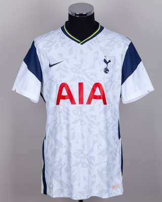 Harry Kane white and blue No.10 Tottenham Hotspur autographed short-sleeved shirt, 2020-21