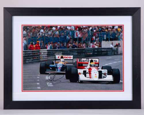 Nigel Mansell Signed Williams Renault Framed Photo