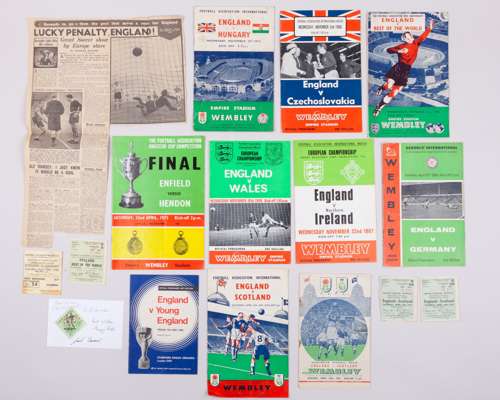 Selection of England International programmes at Wembley