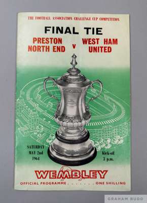 Programme fully autographed in ink by both Preston North End v West Ham United FAC F, 1964, 
 played on 2nd May 1964, clearly signed with no overlappi