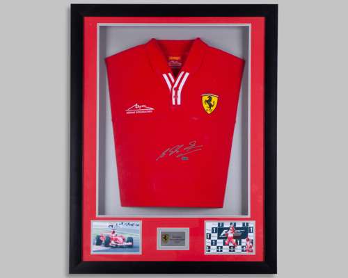 Michael Schumacher Signed Ferrari Framed Shirt